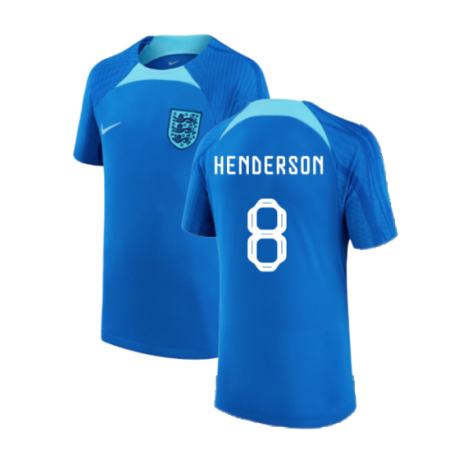 2022-2023 England Strike Training Shirt (Blue) - Kids (Henderson 8)