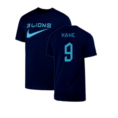 2022-2023 England Three Lions Swoosh Tee (Navy) (Kane 9)