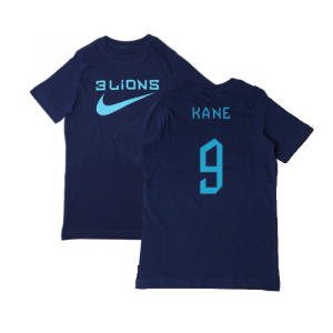 2022-2023 England Three Lions Tee (Navy) - Kids (Kane 9)