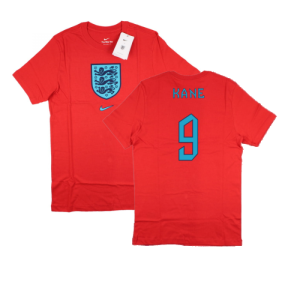 2022-2023 England World Cup Crest Tee (Red) (Kane 9)