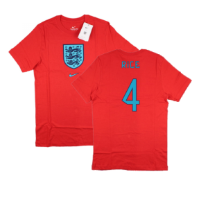 2022-2023 England World Cup Crest Tee (Red) (Rice 4)