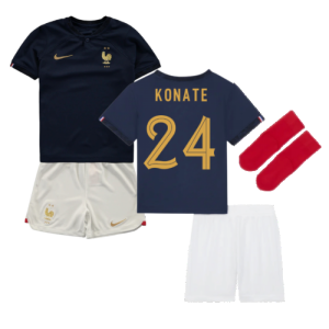 2022-2023 France Home Little Boys Mini Kit (Konate 24) 2022-2023 France Home Little Boys Mini Kit (Konate 24)