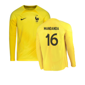 2022-2023 France LS Goalkeeper Shirt (Yellow) (Mandanda 16) 2022-2023 France LS Goalkeeper Shirt (Yellow) (Mandanda 16)