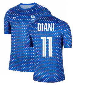 2022-2023 France Pre-Match Training Shirt (Hyper Cobalt) (DIANI 11)