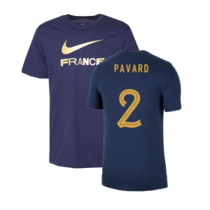 2022-2023 France Swoosh Tee (Navy) (Pavard 2)