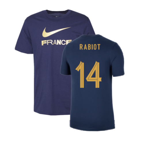 2022-2023 France Swoosh Tee (Navy) (Rabiot 14)