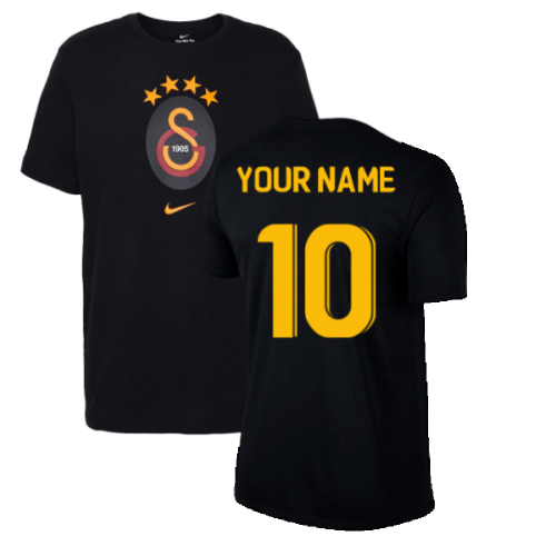 2022-2023 Galatasaray Crest Tee (Black) (Your Name)