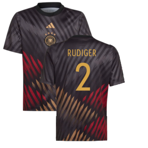 2022-2023 Germany Pre-Match Shirt (Black) - Kids (RUDIGER 2)