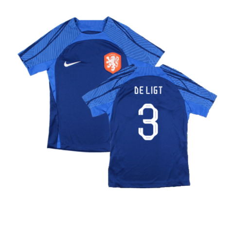 2022-2023 Holland Dri-FIT Training Shirt (Blue) - Kids (De Ligt 3)