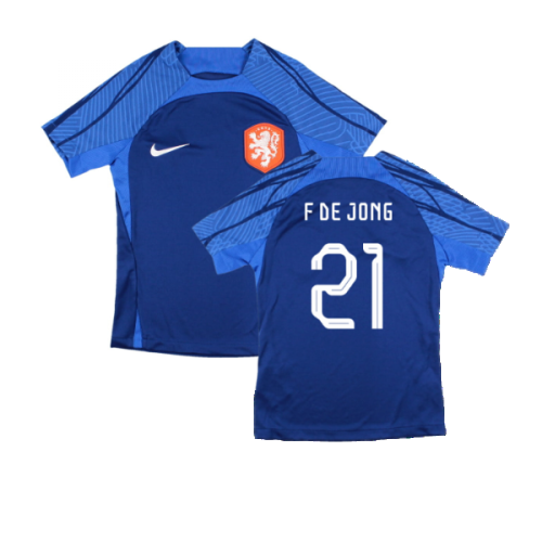 2022-2023 Holland Dri-FIT Training Shirt (Blue) - Kids (F De Jong 21)