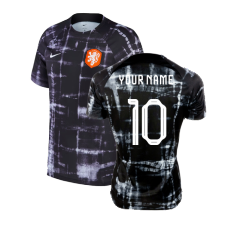 2022-2023 Holland Pre-Match Training Shirt (Black) (Your Name)