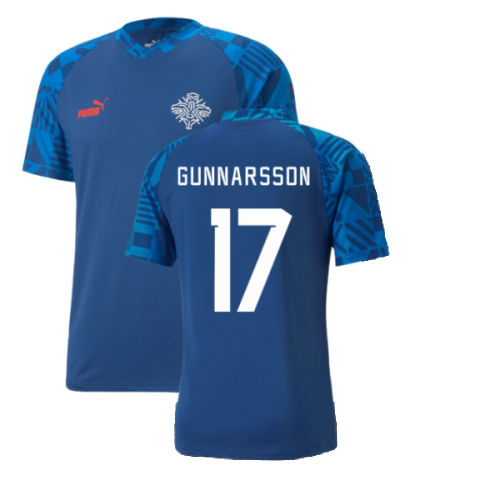 2022-2023 Iceland Pre Match Jersey (Blue) (GUNNARSSON 17)