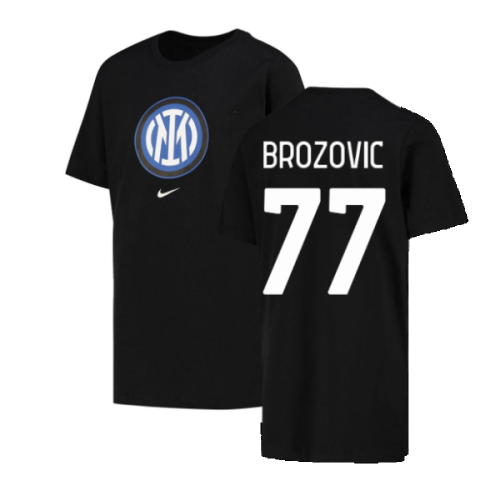 2022-2023 Inter Milan Crest Tee (Black) (BROZOVIC 77)