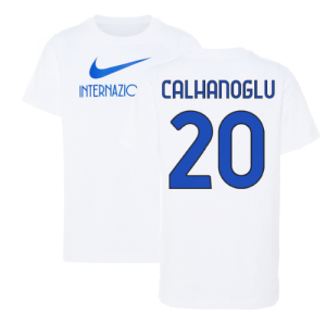 2022-2023 Inter Milan Swoosh Tee (White) - Kids (CALHANOGLU 20)