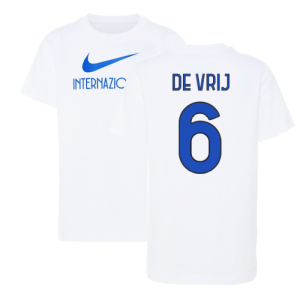 2022-2023 Inter Milan Swoosh Tee (White) - Kids (DE VRIJ 6)