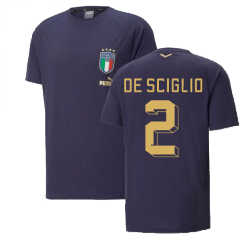 2022-2023 Italy Coach Casuals Tee (Peacot) (DE SCIGLIO 2)