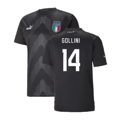 2022-2023 Italy Goalkeeper Shirt (Black) (Gollini 14)