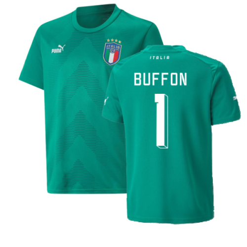 2022-2023 Italy Goalkeeper Shirt (Green) - Kids (Buffon 1)