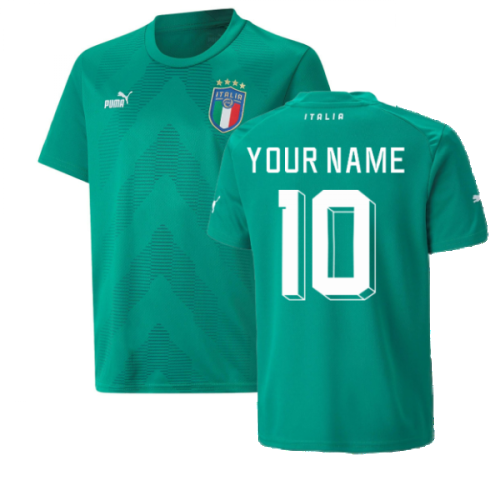 2022-2023 Italy Goalkeeper Shirt (Green) - Kids (Your Name)