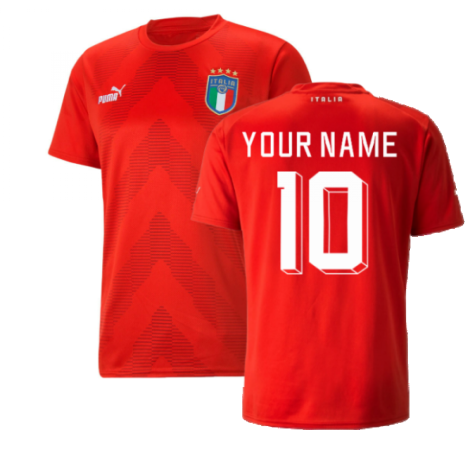 2022-2023 Italy Goalkeeper Shirt (Red) (Your Name)