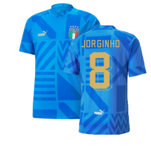 2022-2023 Italy Home Pre-Match Jersey (Blue) (JORGINHO 8)