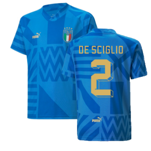 2022-2023 Italy Home Pre-Match Jersey (Blue) - Kids (DE SCIGLIO 2)