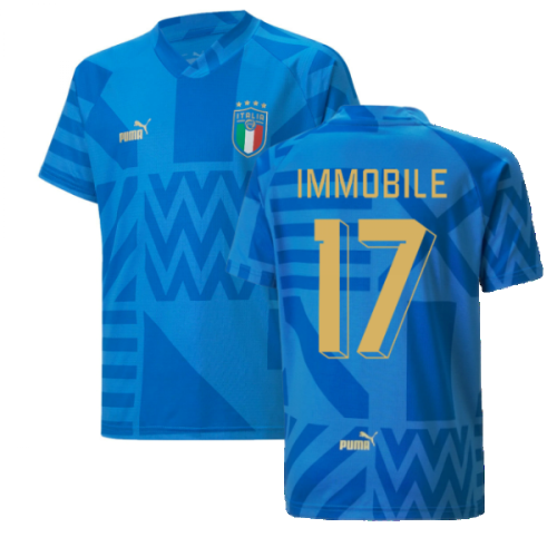 2022-2023 Italy Home Pre-Match Jersey (Blue) - Kids (IMMOBILE 17)