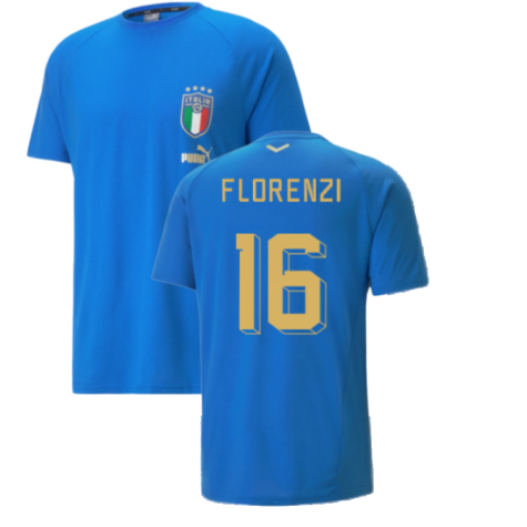 2022-2023 Italy Player Casuals Tee (Blue) (FLORENZI 16)