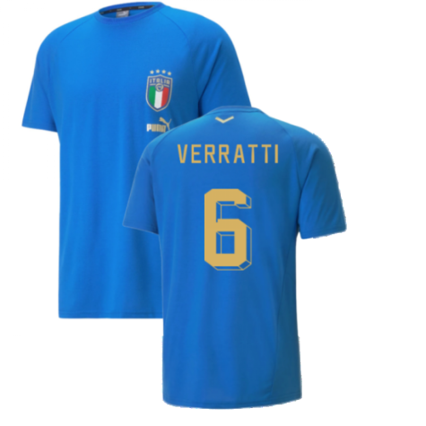 2022-2023 Italy Player Casuals Tee (Blue) (VERRATTI 6)