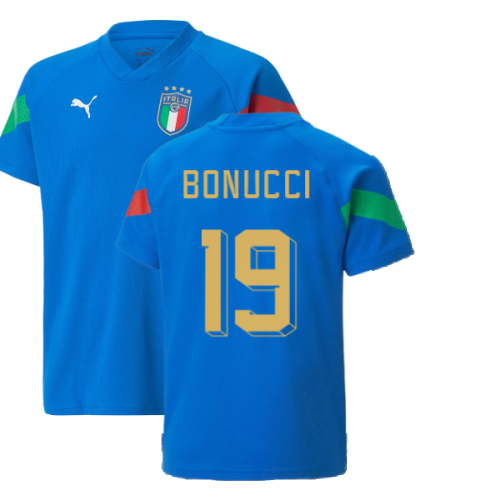 2022-2023 Italy Player Training Jersey (Blue) - Kids (BONUCCI 19)