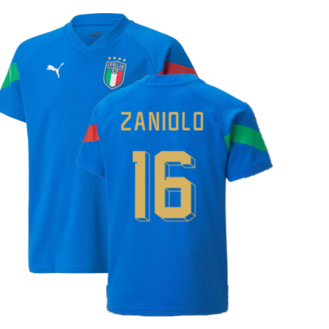 2022-2023 Italy Player Training Jersey (Blue) - Kids (ZANIOLO 16)