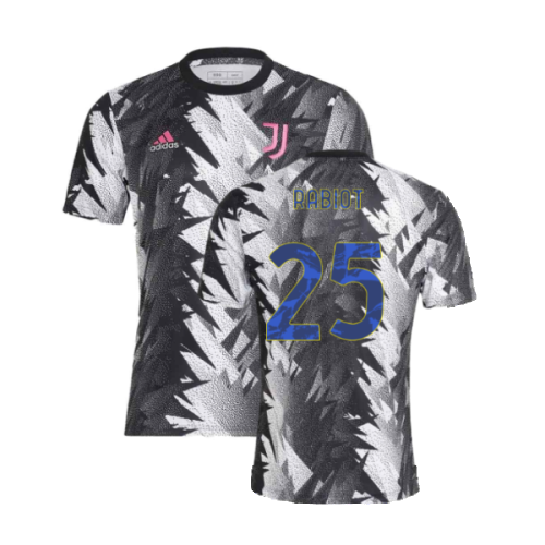 2022-2023 Juventus Pre-Match Training Shirt (Black-White) (RABIOT 25)