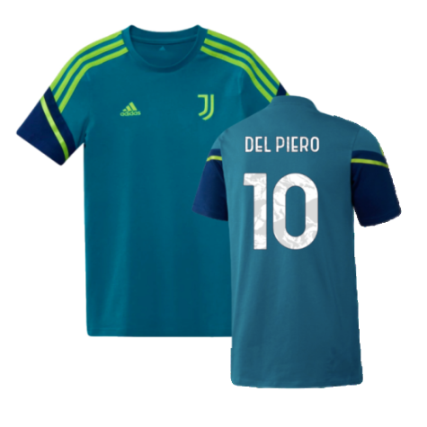 2022-2023 Juventus Training Shirt (Active Teal) - Kids (DEL PIERO 10)