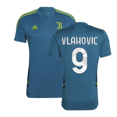 2022-2023 Juventus Training Shirt (Active Teal) (VLAHOVIC 9)