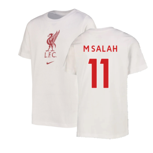 2022-2023 Liverpool Crest Tee (White) - Kids (M SALAH 11)