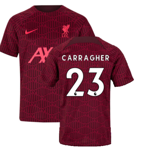 2022-2023 Liverpool Pre-Match Training Shirt (Red) - Kids (CARRAGHER 23)