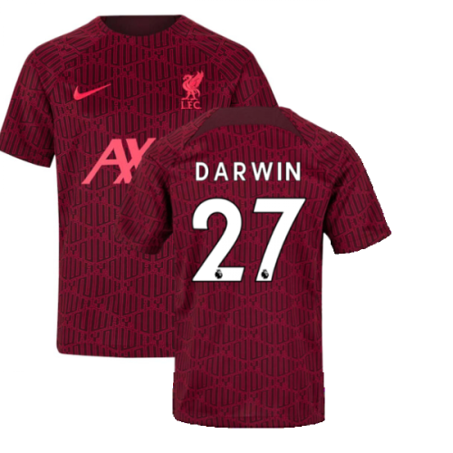 2022-2023 Liverpool Pre-Match Training Shirt (Red) - Kids (DARWIN 27)