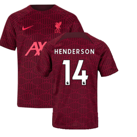 2022-2023 Liverpool Pre-Match Training Shirt (Red) - Kids (HENDERSON 14)