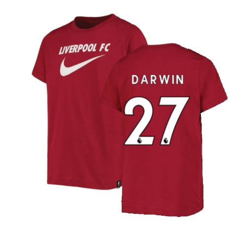 2022-2023 Liverpool Swoosh Tee (Red) - Kids (DARWIN 27)