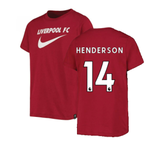 2022-2023 Liverpool Swoosh Tee (Red) - Kids (HENDERSON 14)