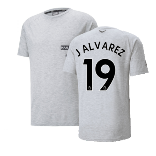 2022-2023 Man City Casuals Tee (Light Grey) (J ALVAREZ 19)