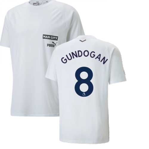 2022-2023 Man City Casuals Tee (White) (GUNDOGAN 8)