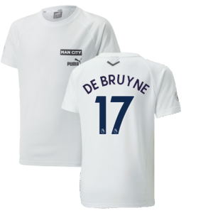 2022-2023 Man City Casuals Tee (White) - Kids (DE BRUYNE 17)