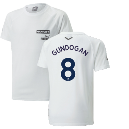 2022-2023 Man City Casuals Tee (White) - Kids (GUNDOGAN 8)