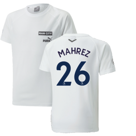 2022-2023 Man City Casuals Tee (White) - Kids (MAHREZ 26)