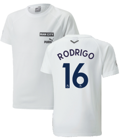 2022-2023 Man City Casuals Tee (White) - Kids (RODRIGO 16)