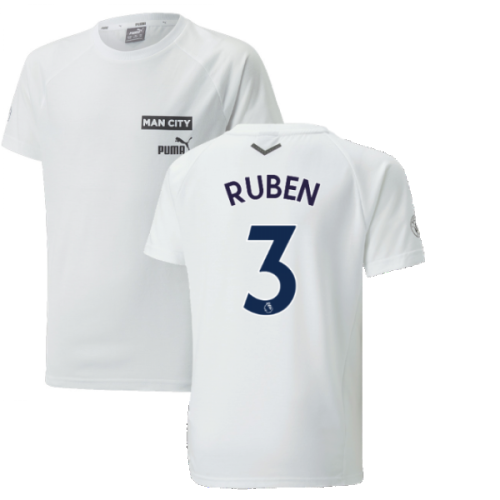 2022-2023 Man City Casuals Tee (White) - Kids (RUBEN 3)