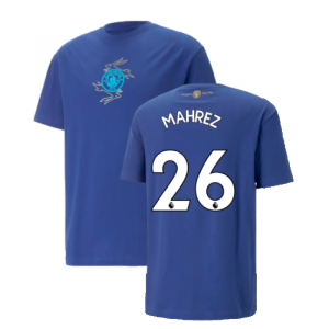 2022-2023 Man City Chinese New Year Graphic Tee (Blue) (Mahrez 26)