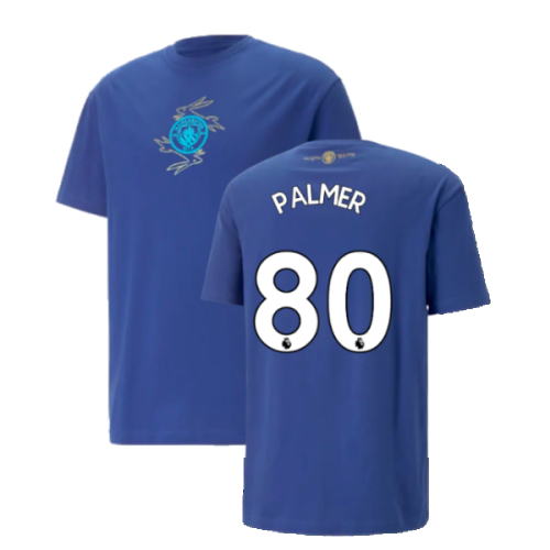 2022-2023 Man City Chinese New Year Graphic Tee (Blue) (Palmer 80)