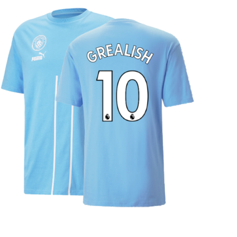 2022-2023 Man City FtblCulture Tee (Blue) (GREALISH 10)